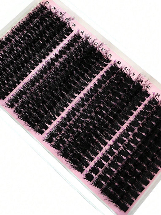 Shein 330 piezas de extensiones de pestañas en racimos individuales, bandeja mixta de 4 estilos