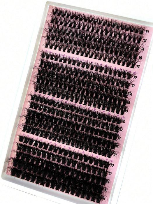Shein 330 piezas de extensiones de pestañas en racimos individuales, bandeja mixta de 4 estilos