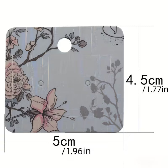 50 tarjetas para aretes con diseños florales y de pájaros coloridos - Exhibidor de joyería