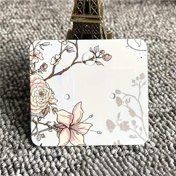 50 tarjetas para aretes con diseños florales y de pájaros coloridos - Exhibidor de joyería