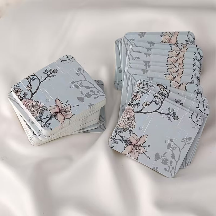 50 tarjetas para aretes con diseños florales y de pájaros coloridos - Exhibidor de joyería