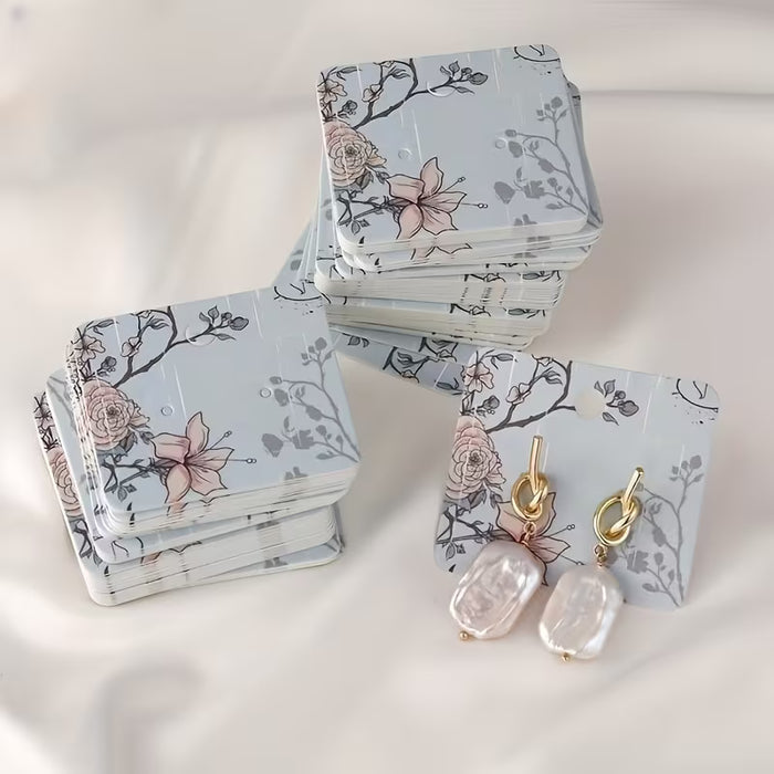 50 tarjetas para aretes con diseños florales y de pájaros coloridos - Exhibidor de joyería