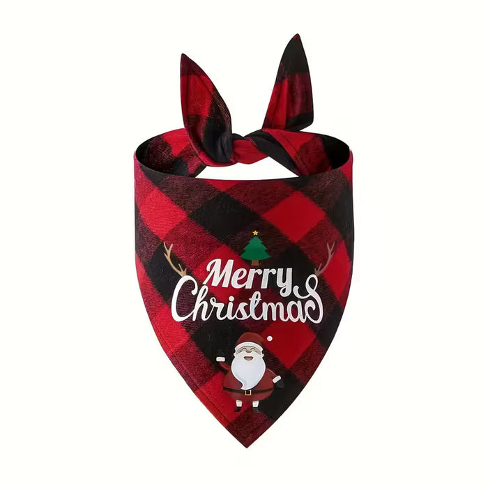 Bandana Navideña para Perros con Gorro de Santa y Letras "Feliz Navidad"