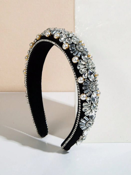 Shein Diadema lujosa de terciopelo coreano estilo barroco, acolchada con esponja