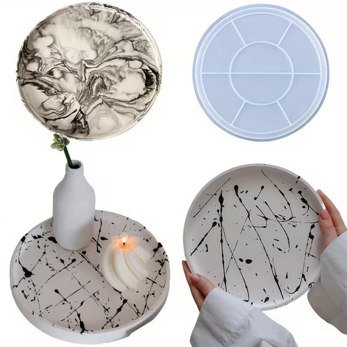 1 pza. Molde de bandeja redonda, Molde de bandeja de almacenamiento redonda