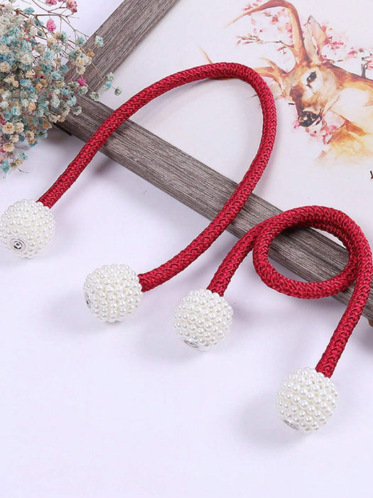 SHEIN 2 abrazaderas magnéticas para cortinas de poliéster, estilo contemporáneo