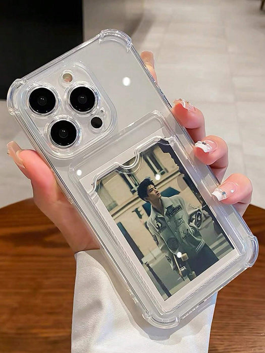 SHEIN Funda de teléfono de silicona con ranura para tarjeta para iPhone 12 Pro Max