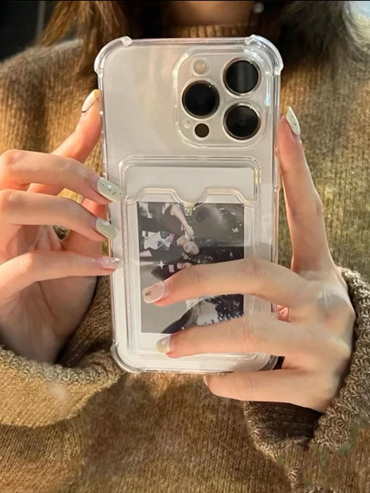 SHEIN Funda de teléfono de silicona con ranura para tarjeta para iPhone 12 Pro Max