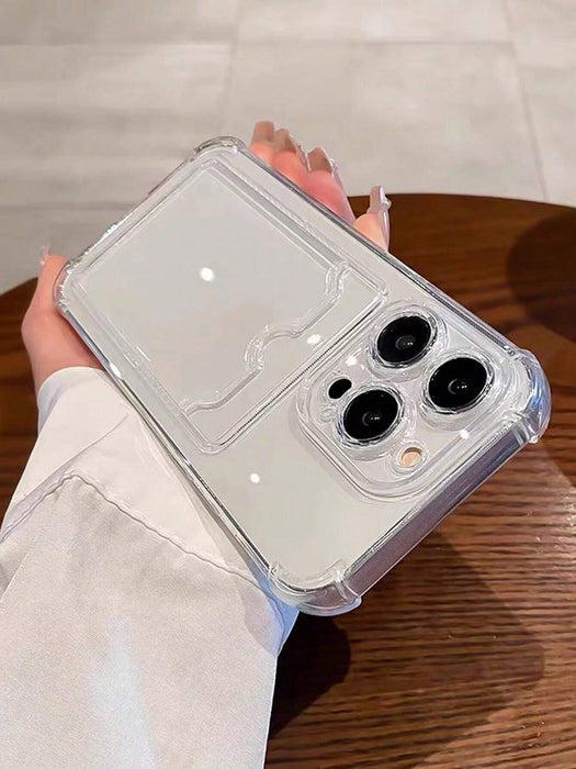 SHEIN Funda de teléfono de silicona con ranura para tarjeta para iPhone 12 Pro Max