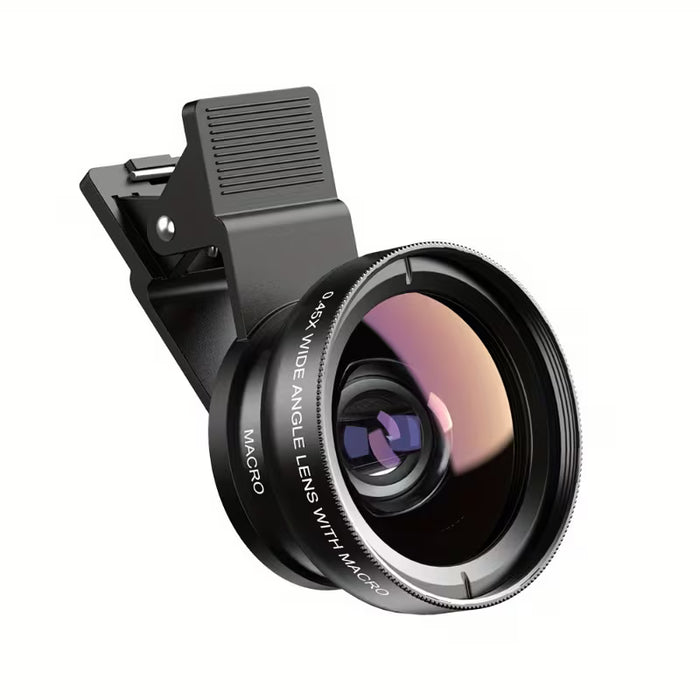 Kit de Lente Ultra Gran Angular y Macro 0.45X con Función de Zoom Óptico, Clip Universal