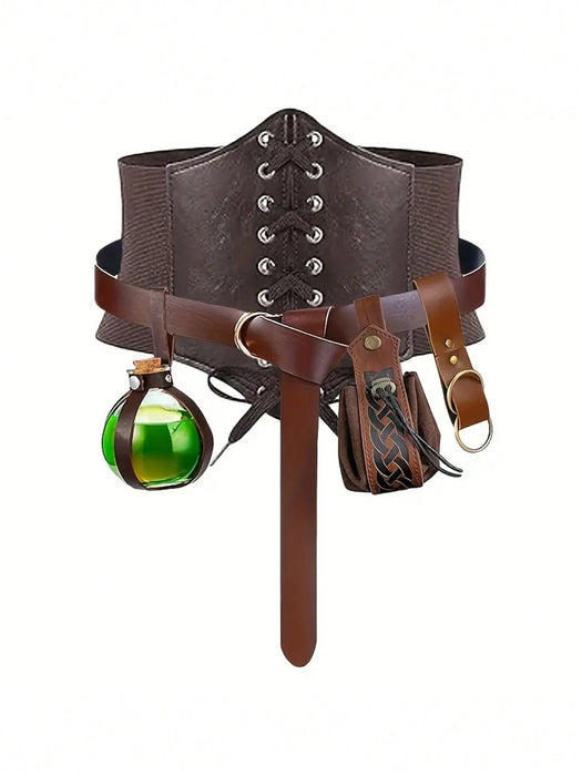Shein Set de 5 piezas de lencería moldeadora para mujer con estilo del Renacimiento: Cinturón con anillo en forma de O vintage
