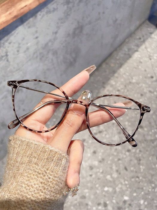 Shein 1 PC Gafas redondas TR90 para mujer, lindas, informales, esenciales para lucir un look urbano