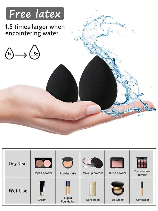 Shein Set de 10 piezas de esponjas de maquillaje suaves, mini esponjas, borlas triangulares para polvos