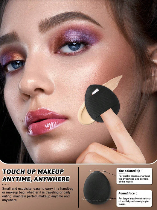 Shein Set de 10 piezas de esponjas de maquillaje suaves, mini esponjas, borlas triangulares para polvos