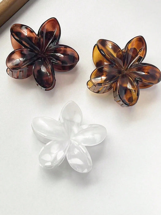 SHEIN Set de 2 pinzas grandes de garra de flor de acrílico degradado