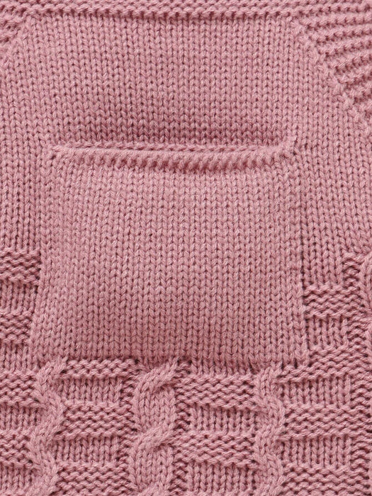 SHEIN Vintaside Kids Juego de 4 piezas para bebé niña: Mono de punto con tirantes, gorro, guantes y zapatos