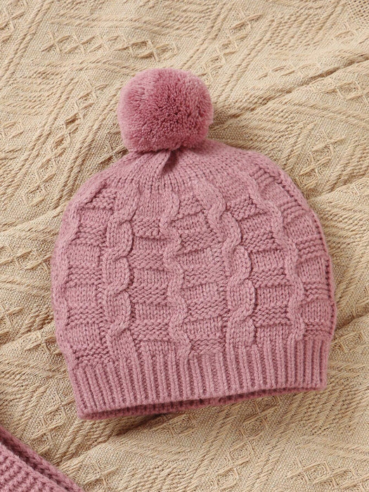 SHEIN Vintaside Kids Juego de 4 piezas para bebé niña: Mono de punto con tirantes, gorro, guantes y zapatos
