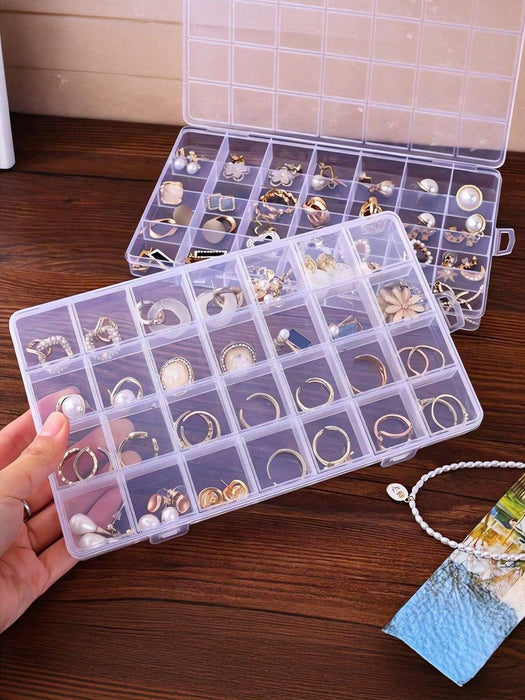 Shein 1 caja organizadora de plástico transparente multiusos de 10 cuadrículas
