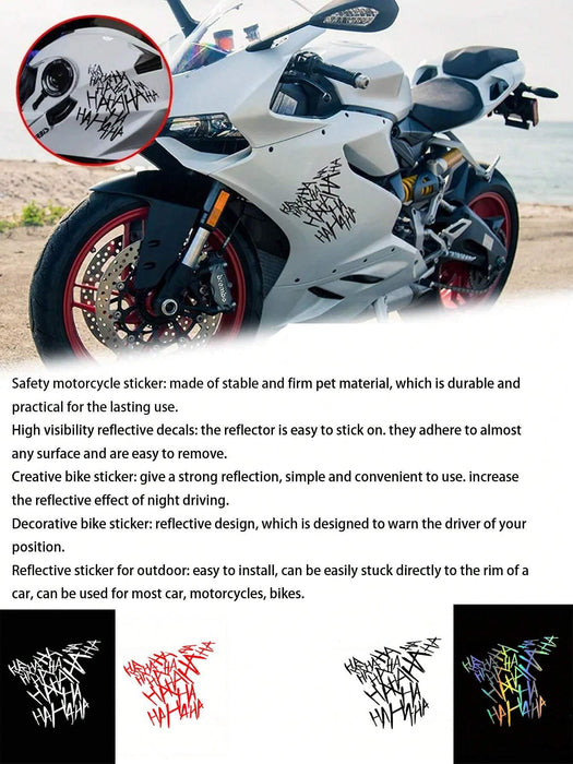 Shein 1 pegatina universal creativa para motocicleta con el texto "HAHAHA"