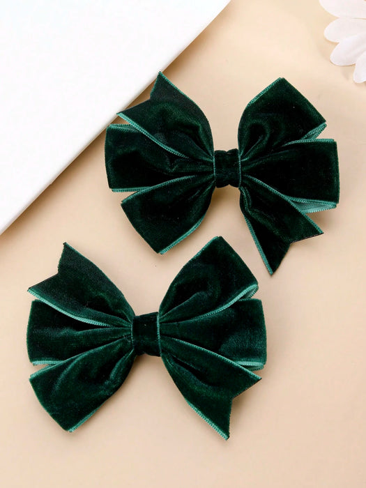 Shein 2 piezas de pinzas para el cabello verdes para niñas
