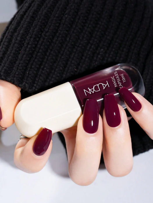 Esmalte de uñas rojo estrellado, 1 pieza/10 ml, sin horno, de secado rápido