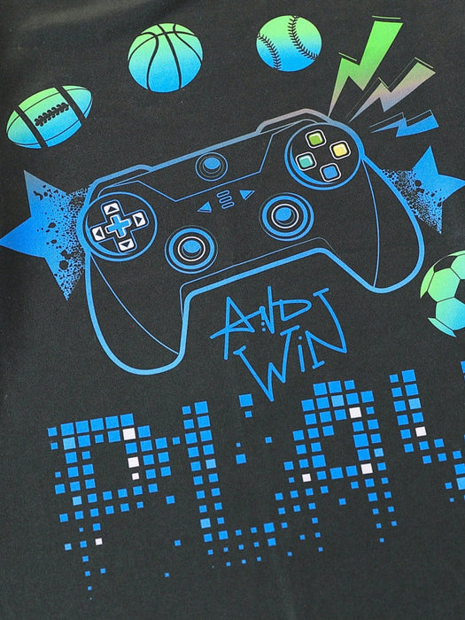 SHEIN Conjunto de ropa de estar por casa de punto con estampado de videojuegos