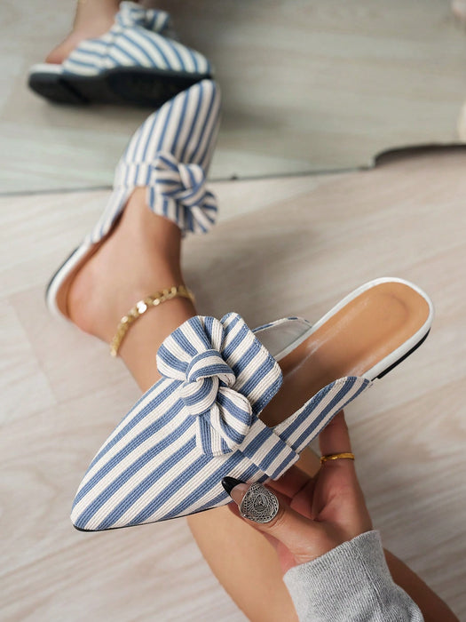 Pantuflas planas de mujer de estilo coreano de primavera/otoño con punta puntiaguda