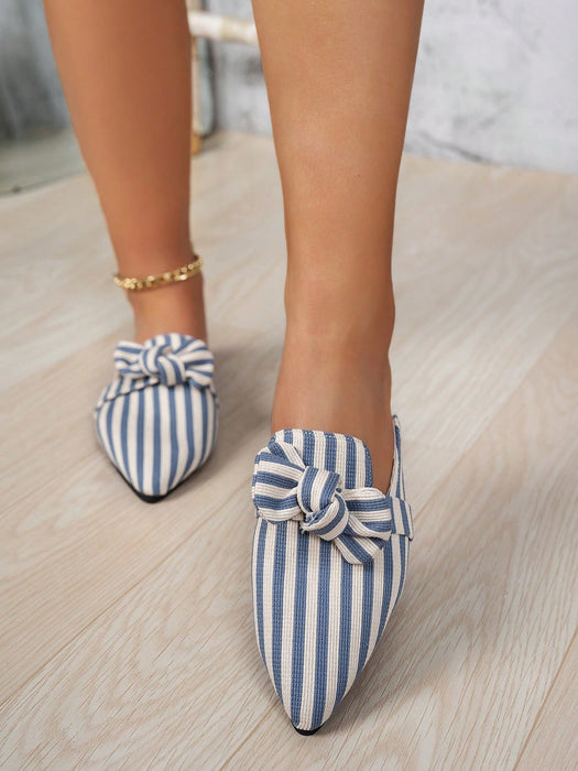 Pantuflas planas de mujer de estilo coreano de primavera/otoño con punta puntiaguda