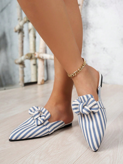 Pantuflas planas de mujer de estilo coreano de primavera/otoño con punta puntiaguda
