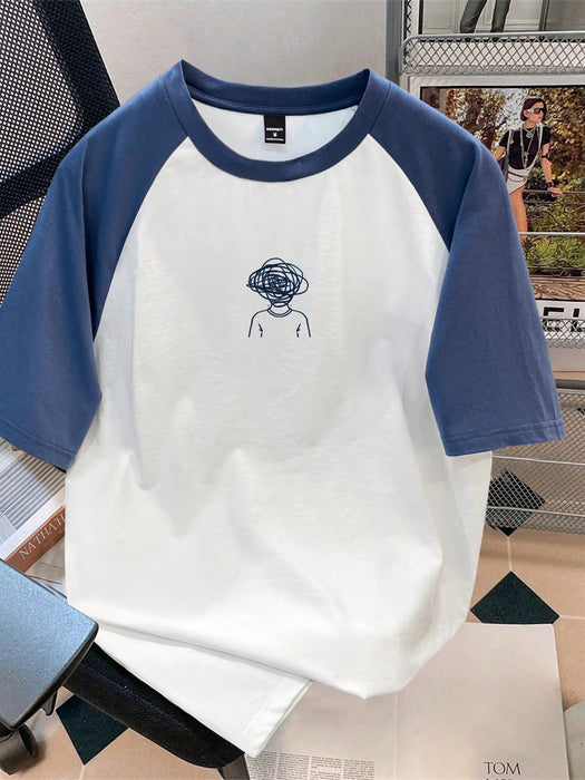 SHEIN Manfinity Joysei Camiseta de manga raglán de bloques de color para hombre
