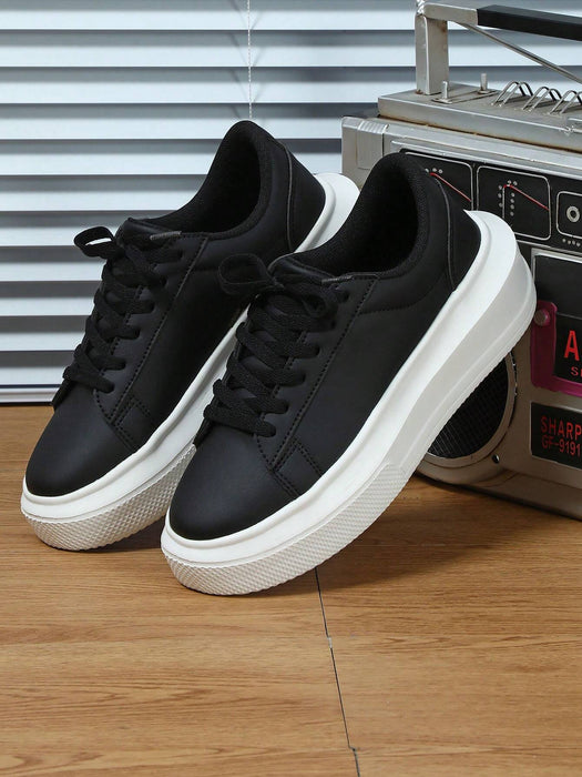 Shein Zapatillas deportivas negras clásicas, modernas y transpirables para hombre