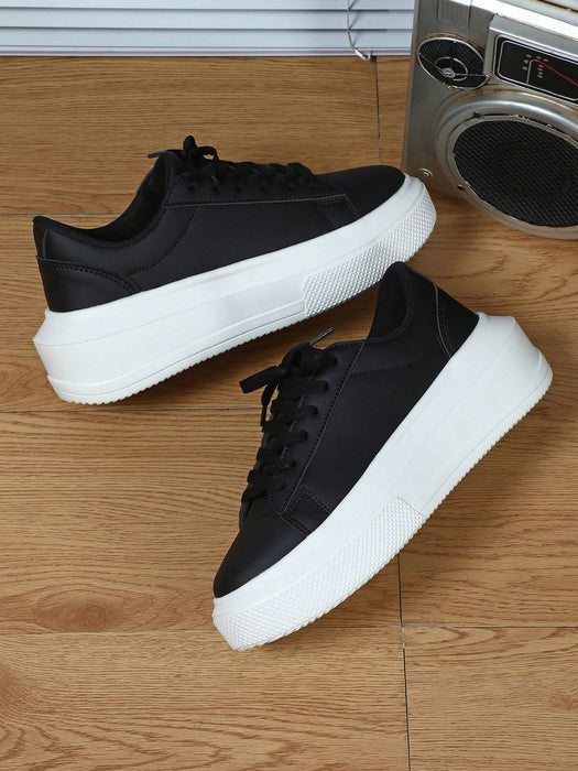 Shein Zapatillas deportivas negras clásicas, modernas y transpirables para hombre