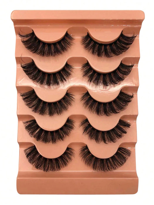 Shein 5 pares de pestañas postizas voluminosas 7D