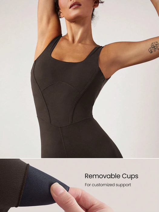 SHEIN GLOWMODE 25" Mono deportivo de gimnasio con control de barriga FeatherFit™, elegante para verano para mujer