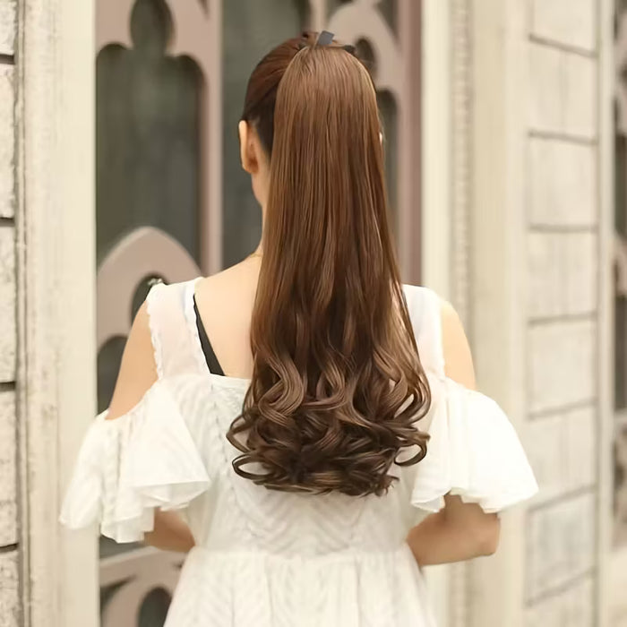 Cola de cabello larga rizada con cinta de 10inch