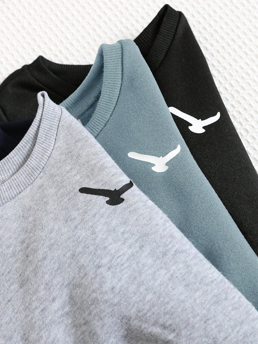 Shein Set de 3 piezas de sudadera con capucha y pantalones jogger de ajuste holgado para niño