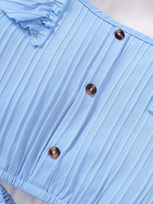 SHEIN Conjunto de 2 piezas para niña preadolescente con blusa de manga corta y falda