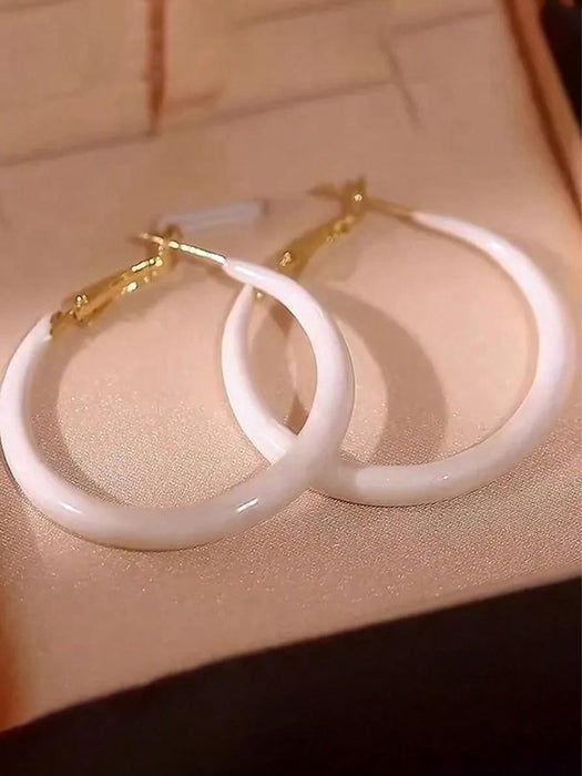 Shein Pendientes de lujo vintage con diseño de círculos