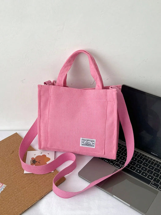 Shein 1 pieza Bolso de mano, de hombro y bandolera clásico de moda versátil de color rosa liso