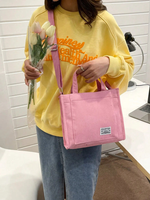 Shein 1 pieza Bolso de mano, de hombro y bandolera clásico de moda versátil de color rosa liso