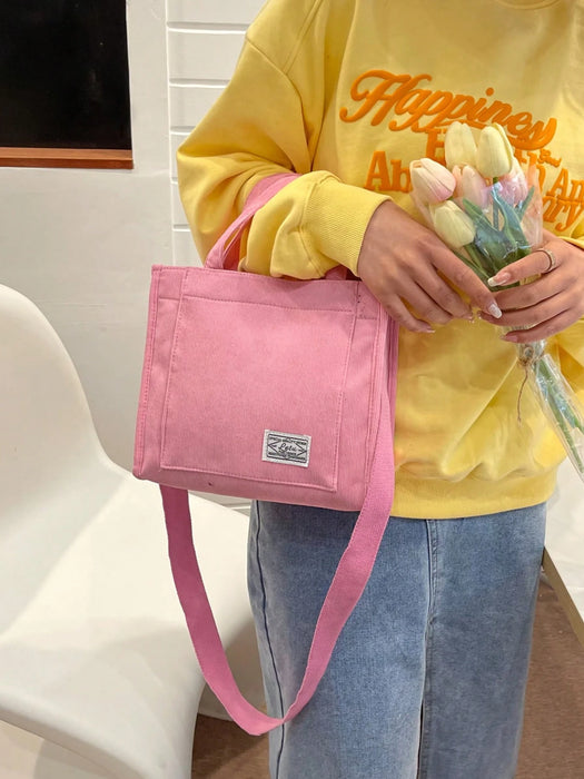 Shein 1 pieza Bolso de mano, de hombro y bandolera clásico de moda versátil de color rosa liso