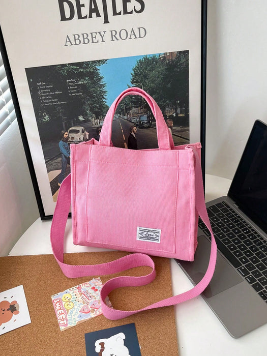 Shein 1 pieza Bolso de mano, de hombro y bandolera clásico de moda versátil de color rosa liso