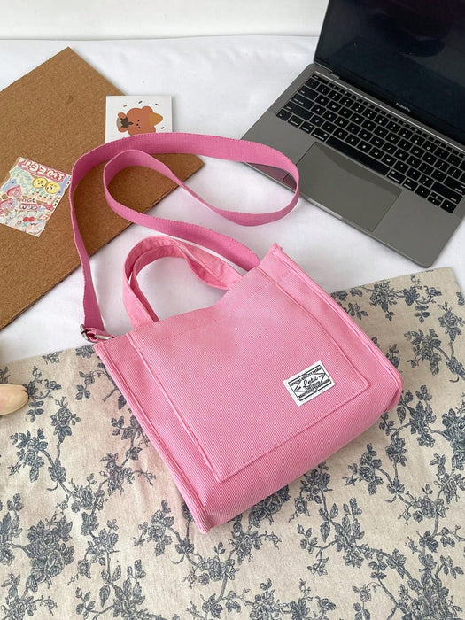 Shein 1 pieza Bolso de mano, de hombro y bandolera clásico de moda versátil de color rosa liso