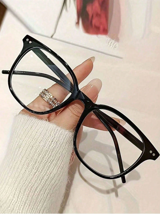 1 pieza Gafas de moda de plástico negro cuadradas para mujer