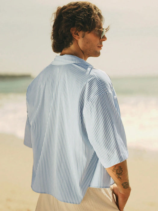 SHEIN HIMLAND Camisa de hombre con cuello de campamento a cuadros