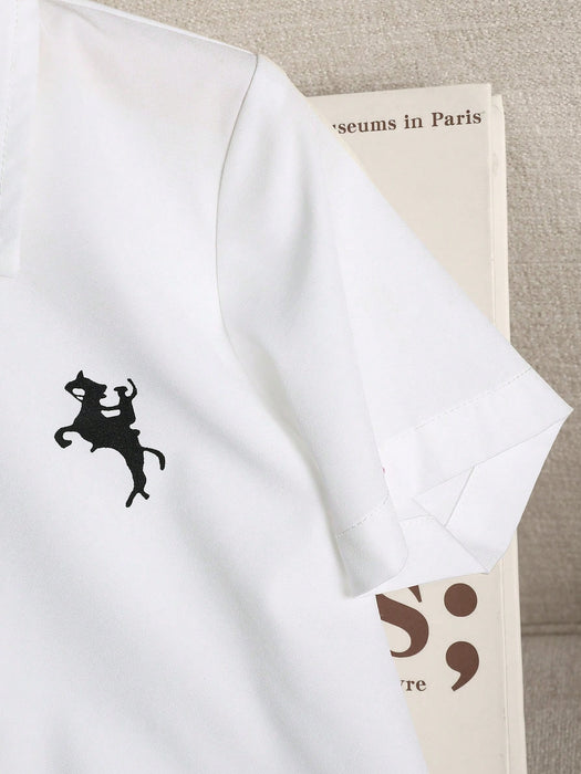 Shein Conjunto de 2 piezas para niño de Camisa y pantalón estampados