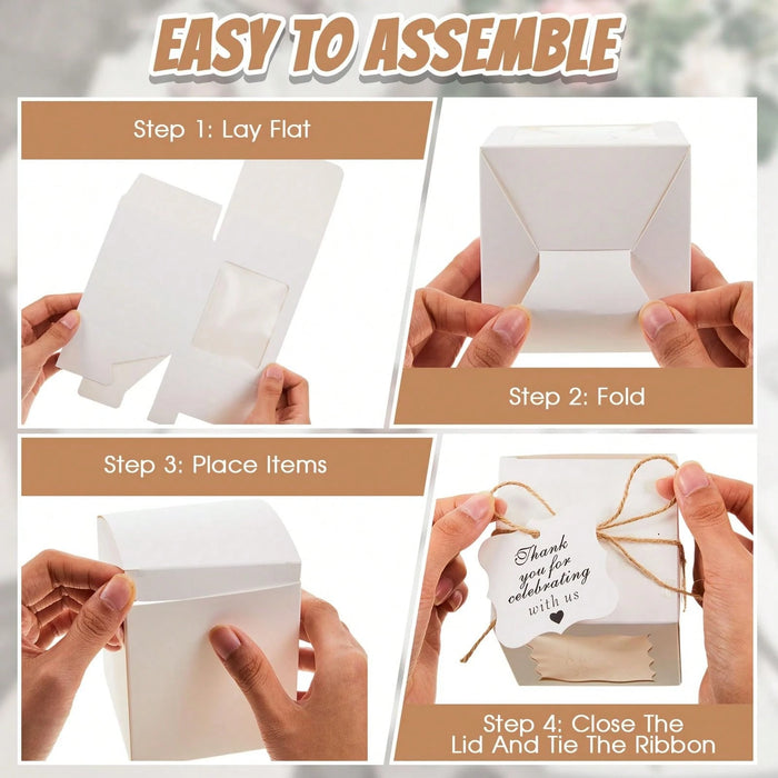 Shein 10 Cajas De regalo Transparentes para Velas con Etiquetas y Cuerda