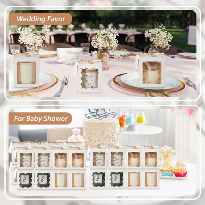 Shein 10 Cajas De regalo Transparentes para Velas con Etiquetas y Cuerda