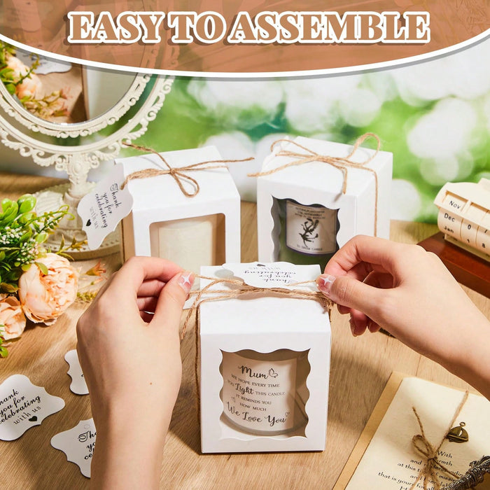 Shein 10 Cajas De regalo Transparentes para Velas con Etiquetas y Cuerda