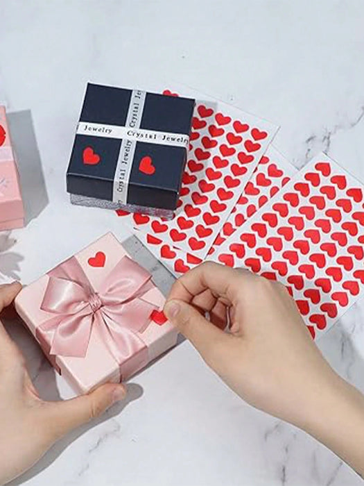 Shein 600 unidades de pegatinas de corazón rojas pequeñas y brillantes